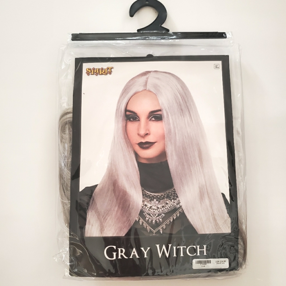 New Spirit Halloween Gray Witch Adult Wig